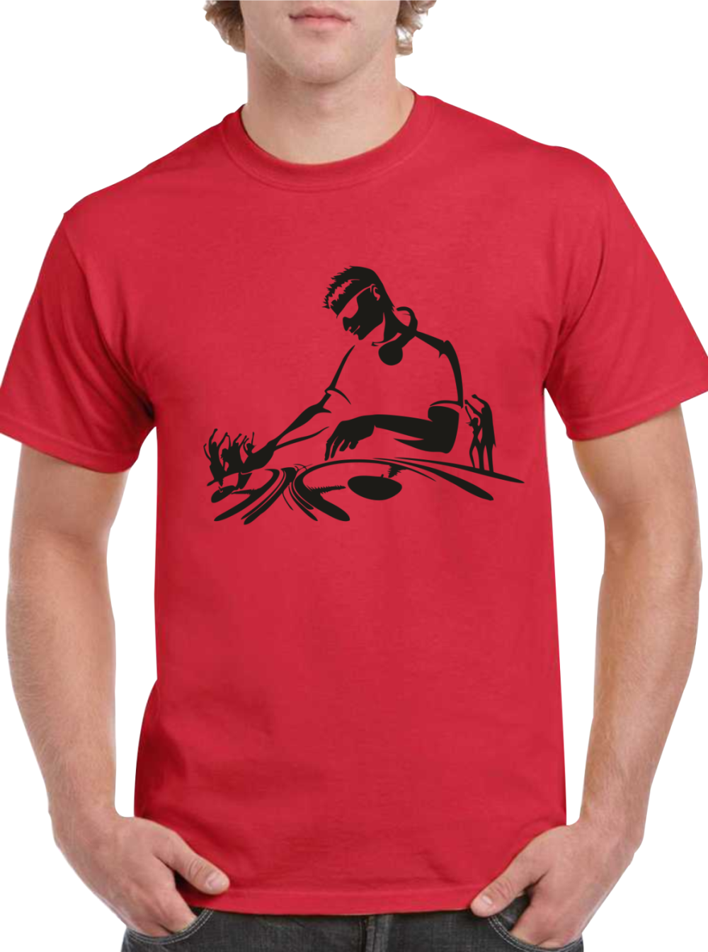 camiseta roja dj sesion